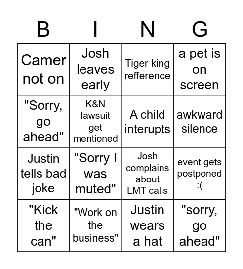 PBR Bingo Card