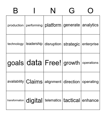 D3 Buzzword Bingo Card