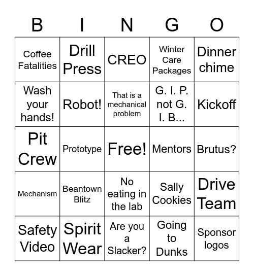 1965 Bingo Card
