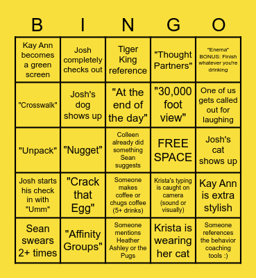 SPP WebEx Meeting Bingo Card