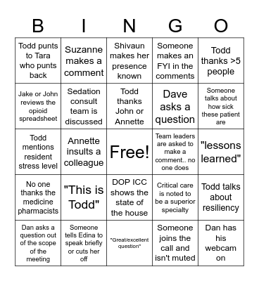 COVID EXPERT BINGO Card