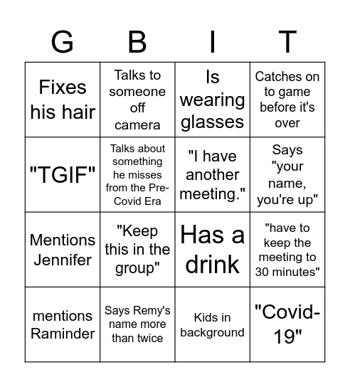 GBit Bingo Card