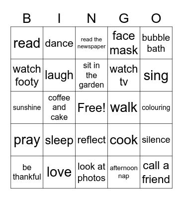 Durnin's Bingo Card