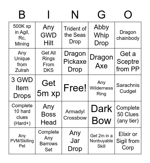 ValiantCC Bingo Card