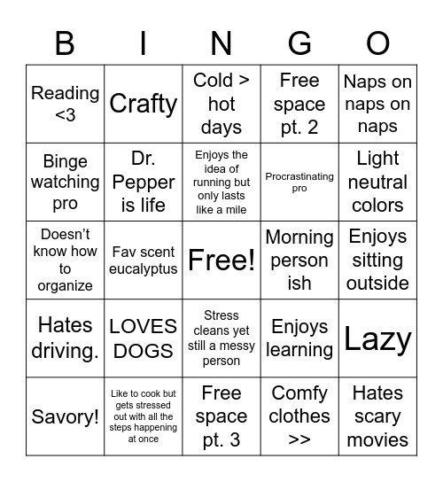 Grace Bingo Card