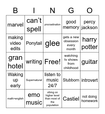 thegiottos bingo Card