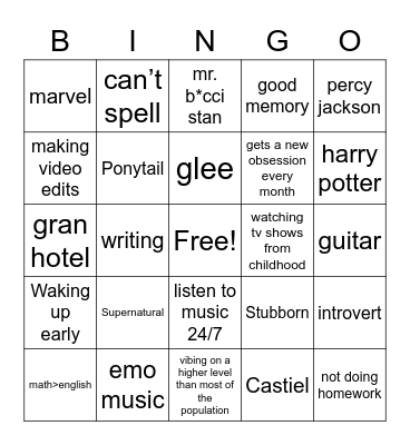 thegiottos bingo Card