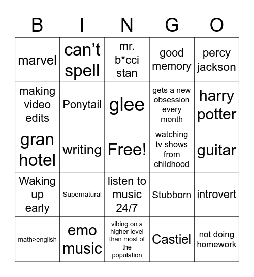 thegiottos bingo Card