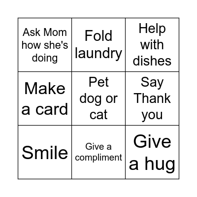 Kindness Bingo Card