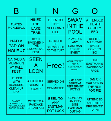 Eastman BINGO Card