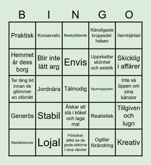 Stjärntecken: Oxen Bingo Card