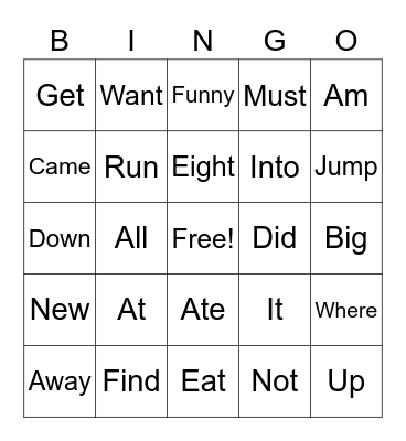 Silver words Bingo Card