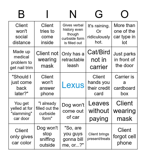 Mariposa Curbside Fun! Bingo Card