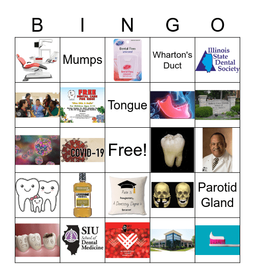 SIU Dental School Bingo Card