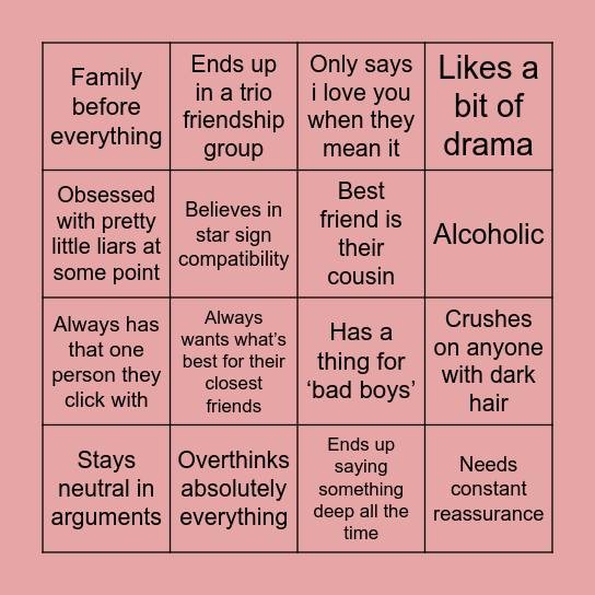 Pisces Bingo Card