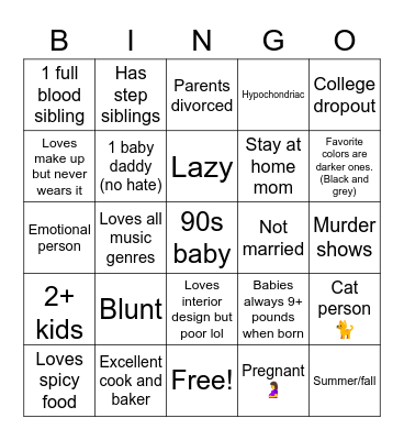 Hannah’s bingo 💕 Bingo Card