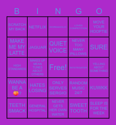 QUEEN FLAVE Bingo Card