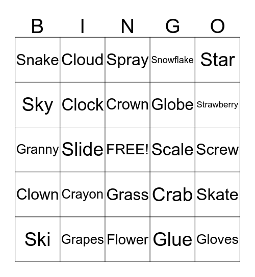 Elena's Bingo Card Bingo Card
