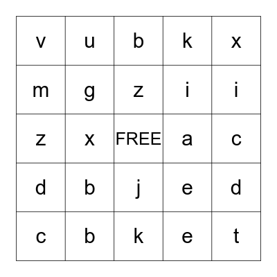 SPANISH ALPHABET Bingo Card