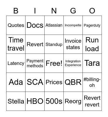 Billing Bingo Card