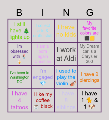 Belle’s BINGO 🖤🖤 Bingo Card