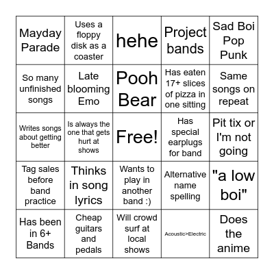 David Bingo Card