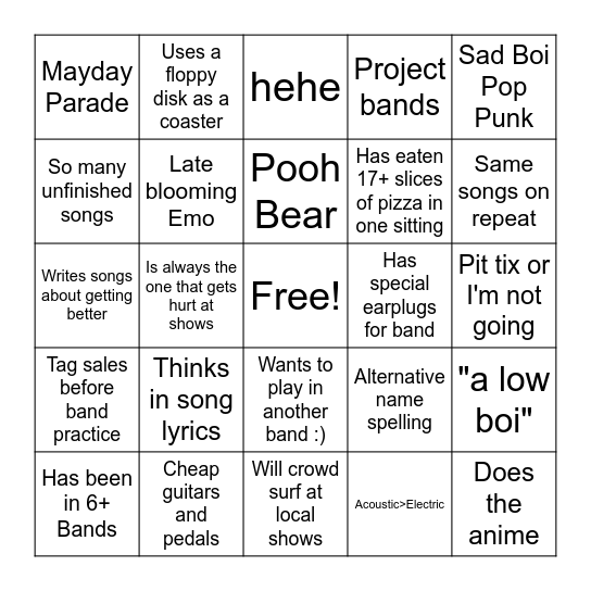 David Bingo Card