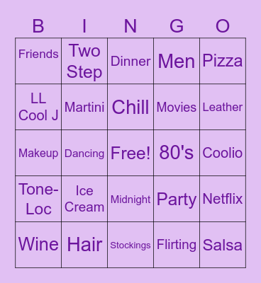 GIRLS' NIGHT Bingo Card