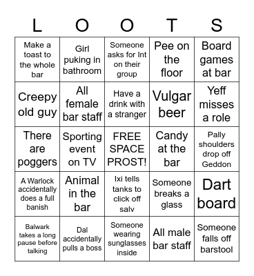 Fellowship MC Bingo Card