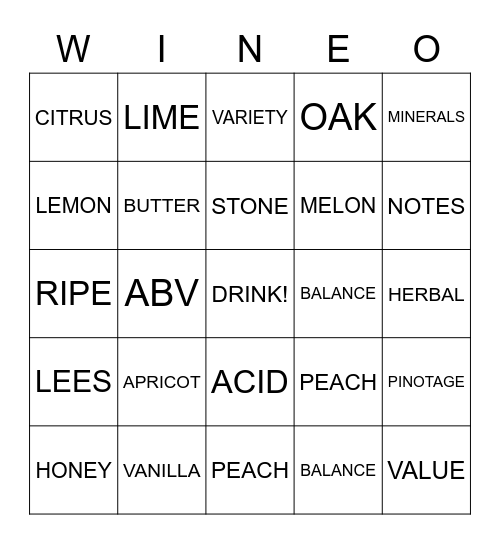 Alvi’s Drift Viogner Bingo Card