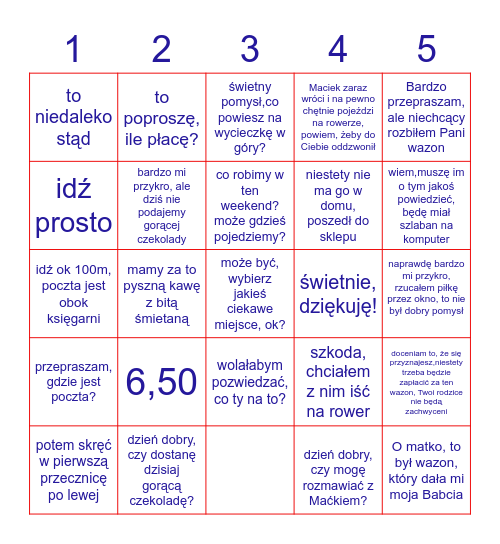 funkcje Bingo Card