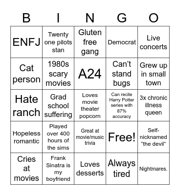 Leah’s Bingo Card