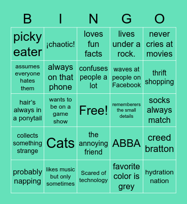 Teresa Bingo Card
