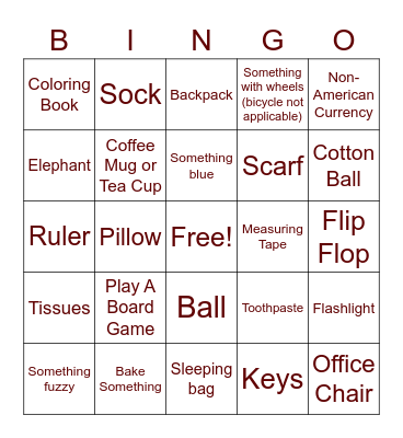 Scavenger Hunt Bingo 4/21/2020 Bingo Card