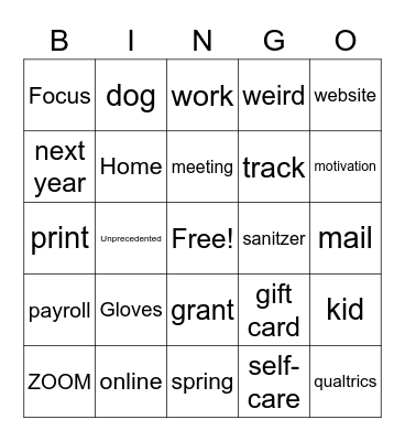 Meeting BINGO Card