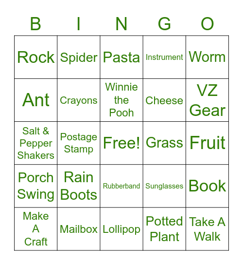 Scavenger Hunt Bingo 4/21/2020 Bingo Card