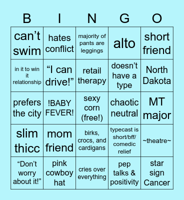laura’s breakdown bingo Card