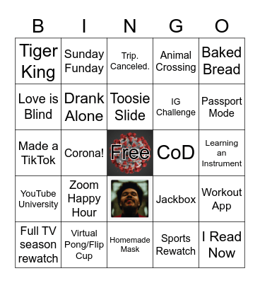 QUARANTINE BINGO Card