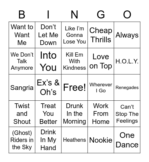 Fat City Bingo (Spotify) Bingo Card