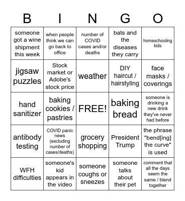 JF Happy Hour Bingo Card