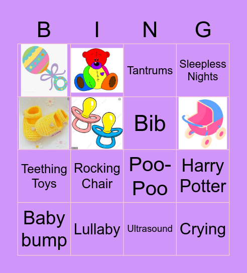 Riddhi's Baby Shower Bingo Card