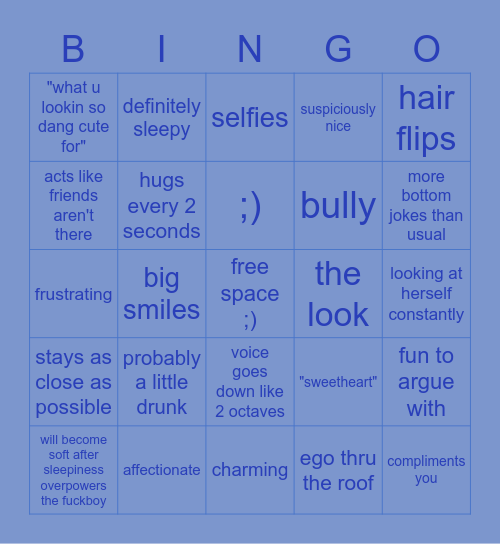 fuckboy megan Bingo Card