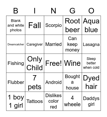 STEPHANIE Bingo Card