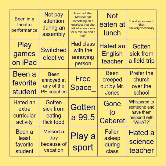 Saint James Bingo Card