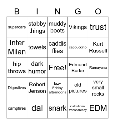 Things that don't bother me too much Bingo Card