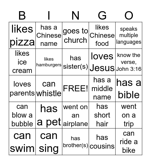 Bingo Card