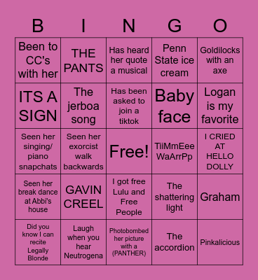 KC BINGO Card