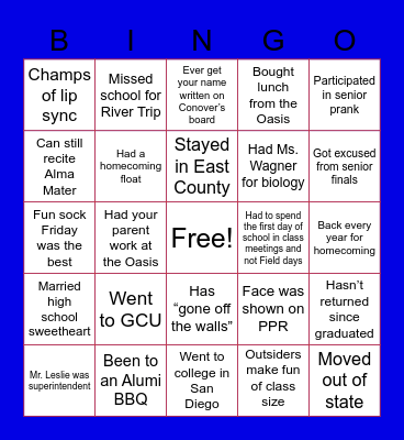 CHS ALUMNI! Bingo Card