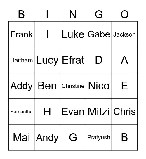 EA Happy Hour Bango Bingo Card