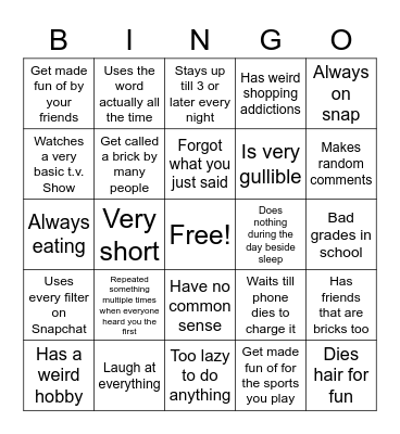 Brick Bingo Card